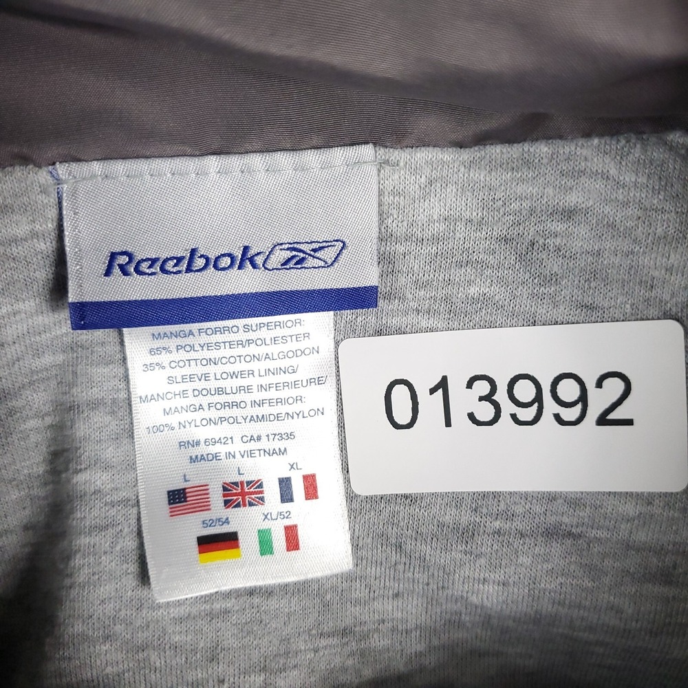 Reebok Red Gray Full Zip Winter Windbreaker Jacket Mens Size Large - Picture 8 of 8
